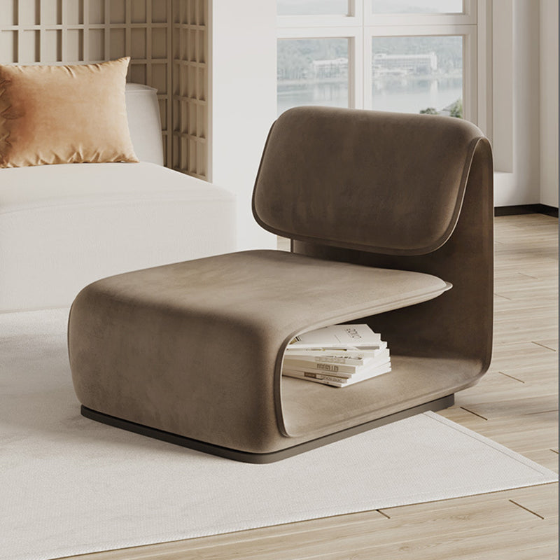 Scandinavian Flannel Wood Accent Chair