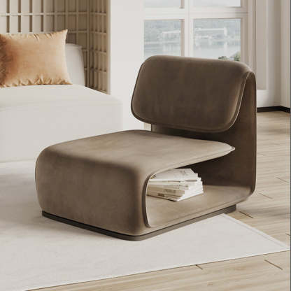 Scandinavian Flannel Wood Accent Chair