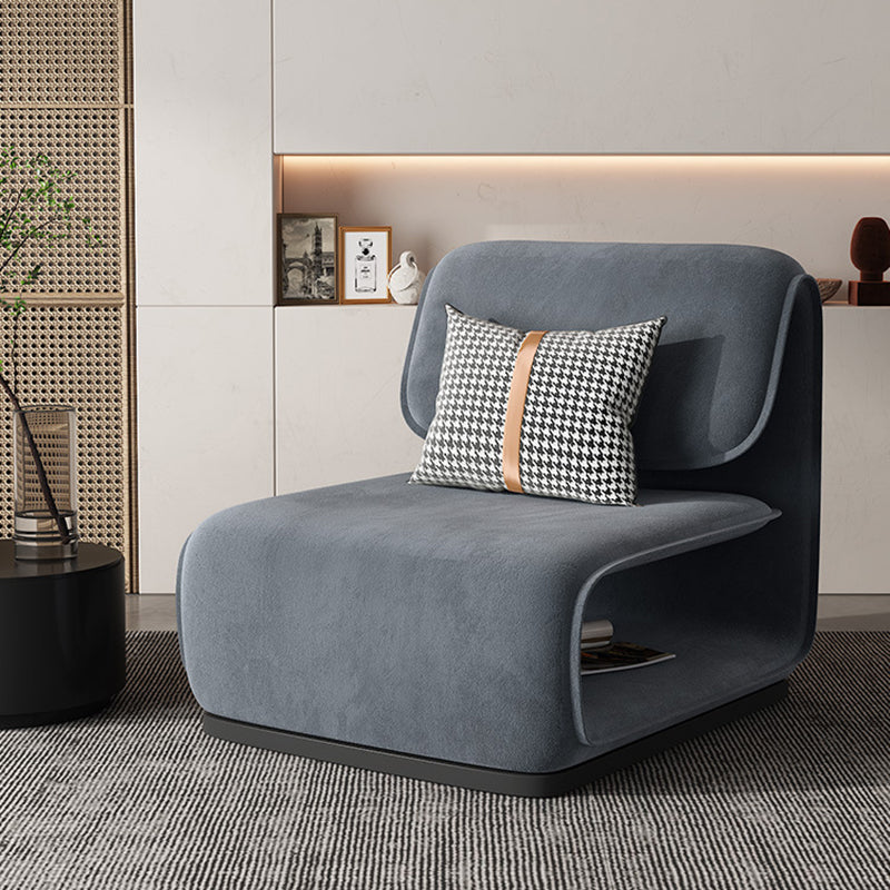 Scandinavian Flannel Wood Accent Chair