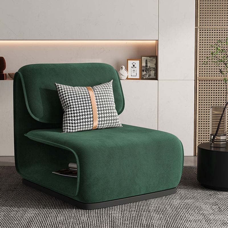 Scandinavian Flannel Wood Accent Chair