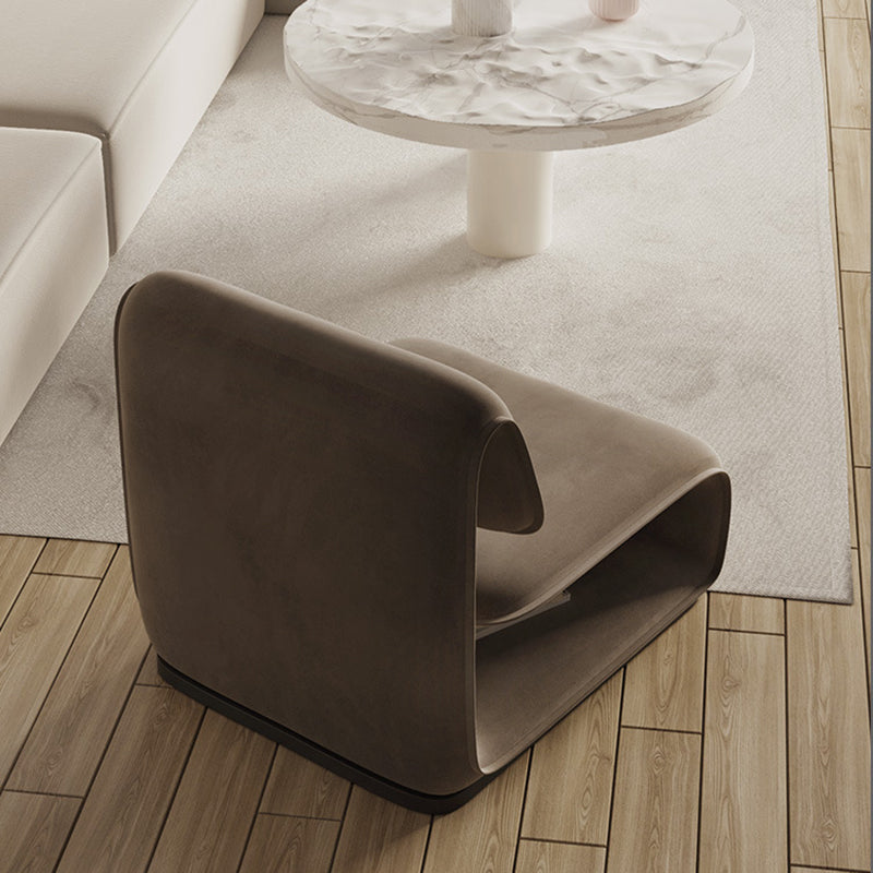 Scandinavian Flannel Wood Accent Chair