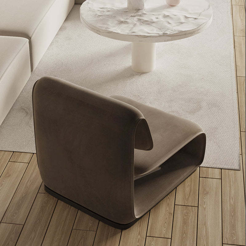 Scandinavian Flannel Wood Accent Chair