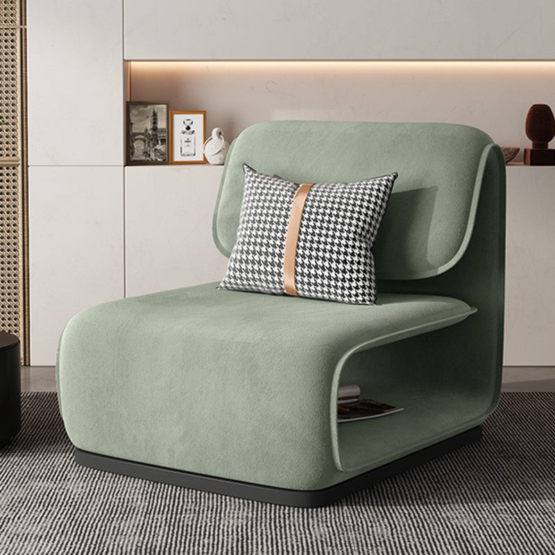 Scandinavian Flannel Wood Accent Chair