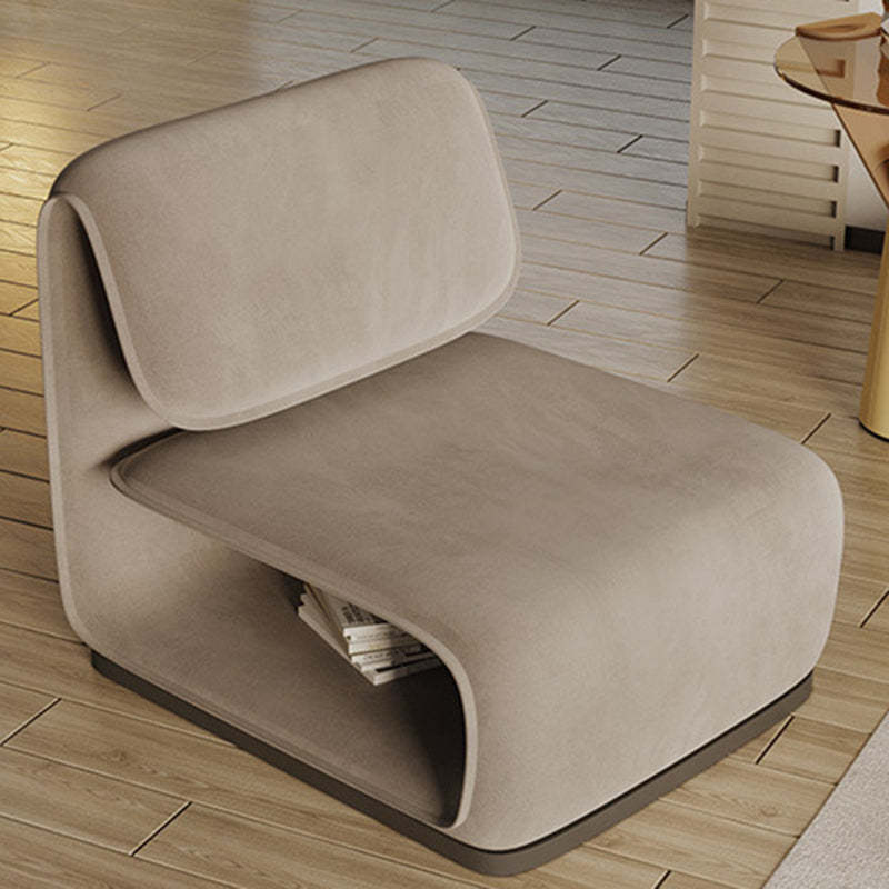 Scandinavian Flannel Wood Accent Chair