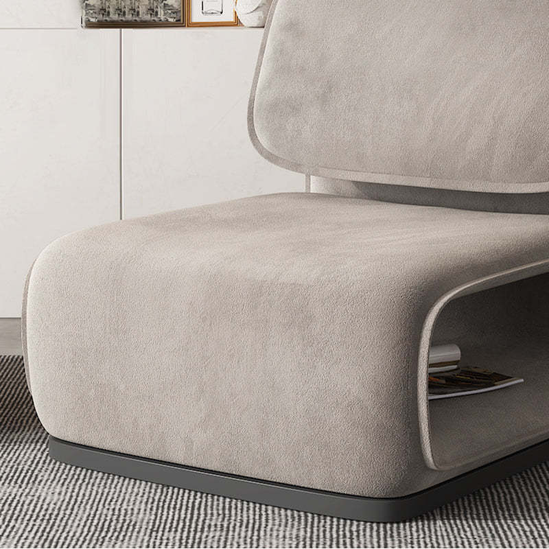 Scandinavian Flannel Wood Accent Chair