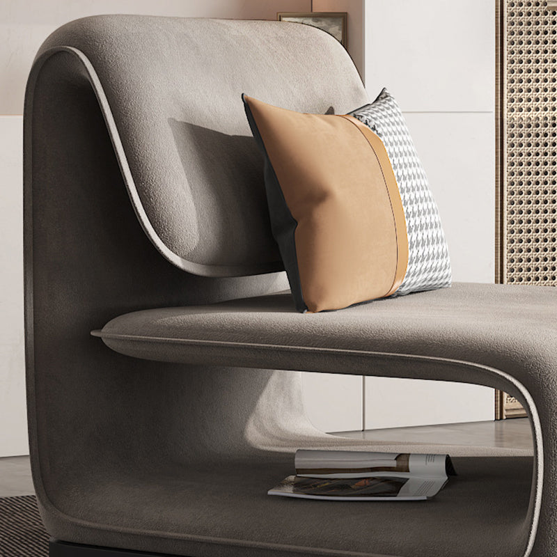 Scandinavian Flannel Wood Accent Chair