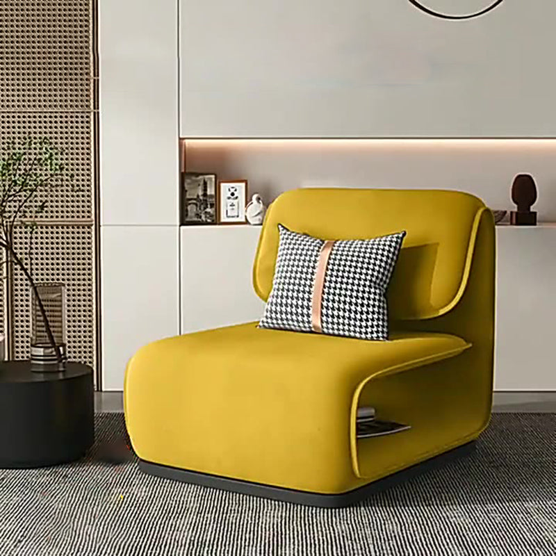 Scandinavian Flannel Wood Accent Chair