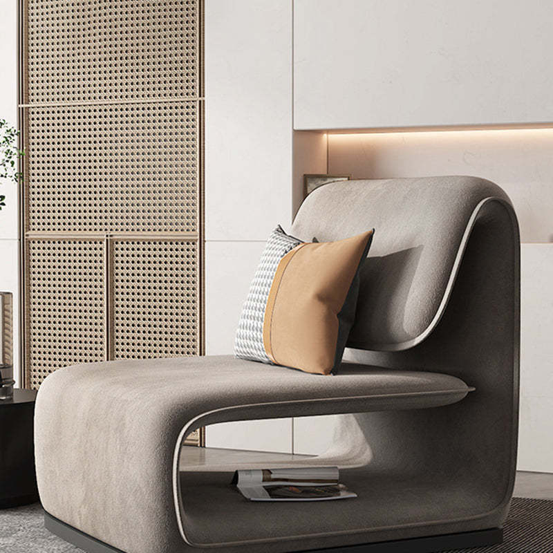 Scandinavian Flannel Wood Accent Chair
