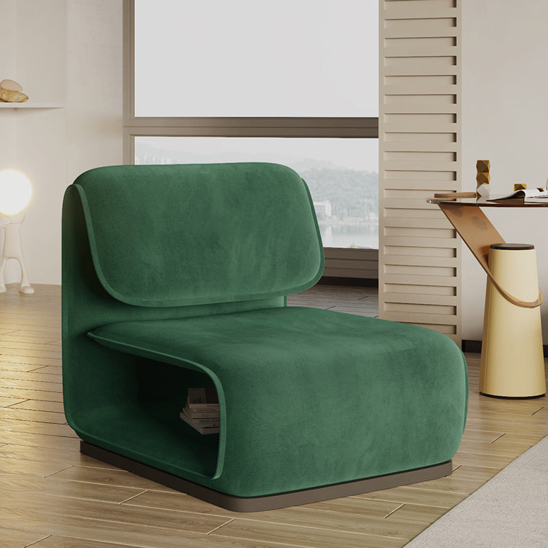 Scandinavian Flannel Wood Accent Chair