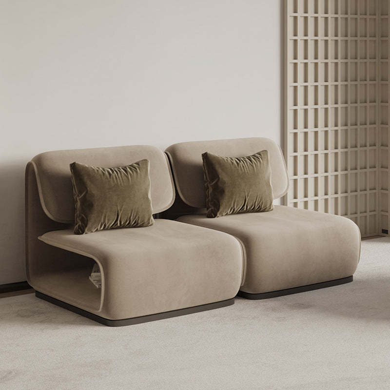 Scandinavian Flannel Wood Accent Chair