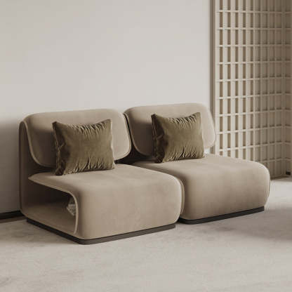 Scandinavian Flannel Wood Accent Chair