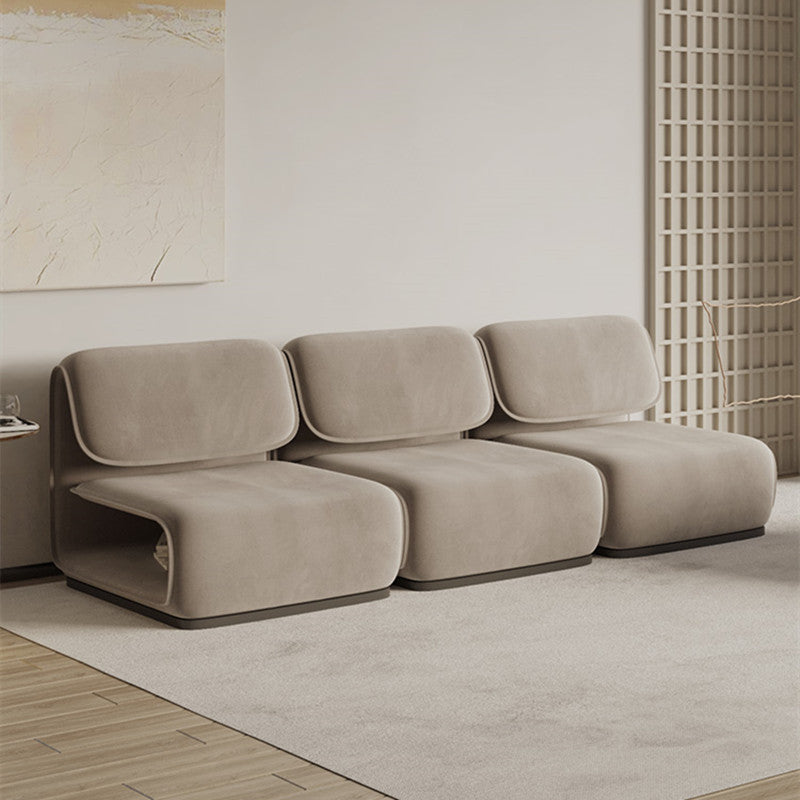 Scandinavian Flannel Wood Accent Chair