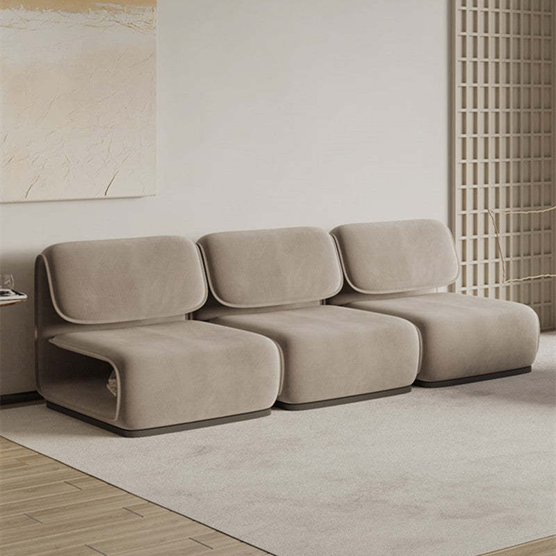 Scandinavian Flannel Wood Accent Chair