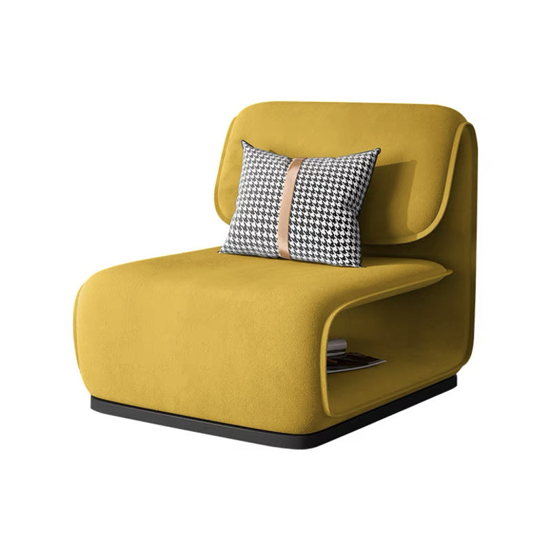 Scandinavian Flannel Wood Accent Chair