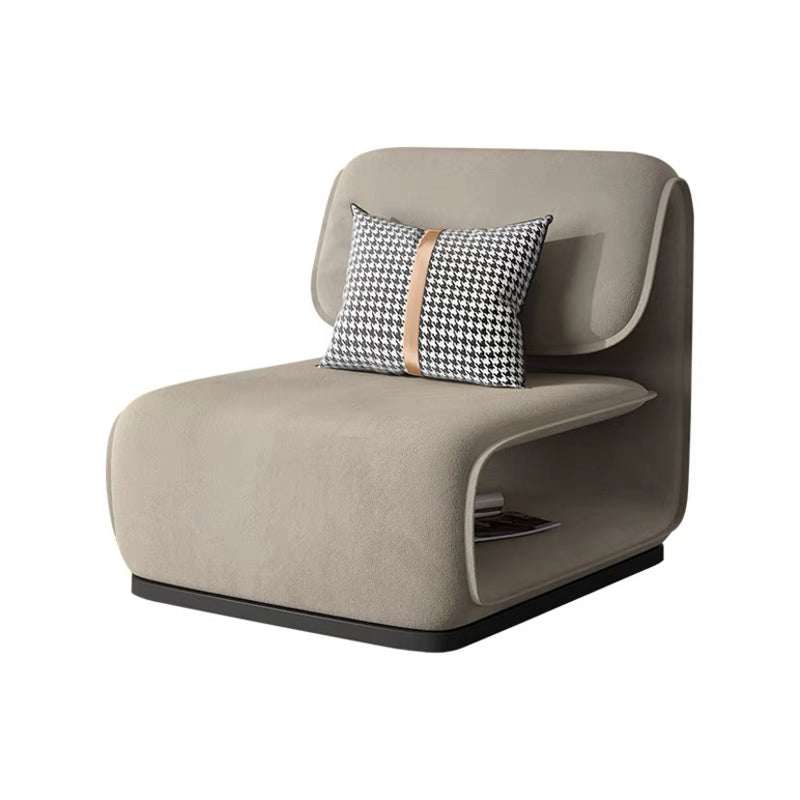Scandinavian Flannel Wood Accent Chair