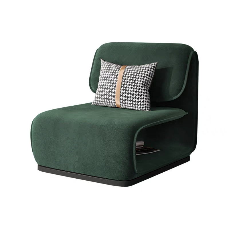 Scandinavian Flannel Wood Accent Chair