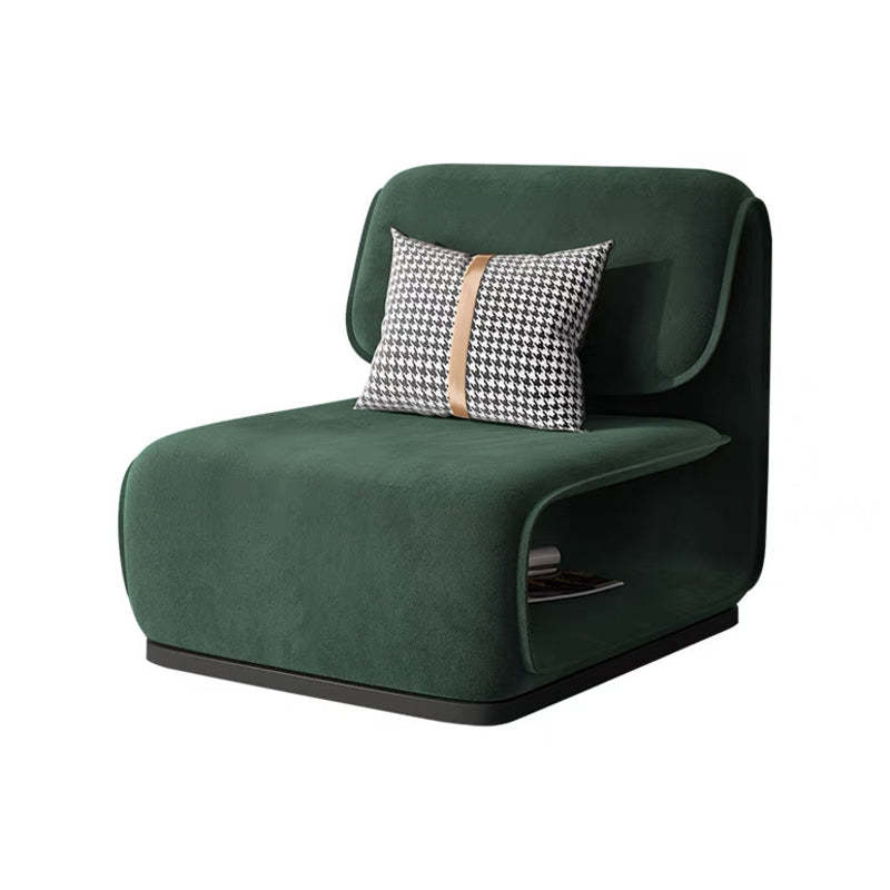 Scandinavian Flannel Wood Accent Chair