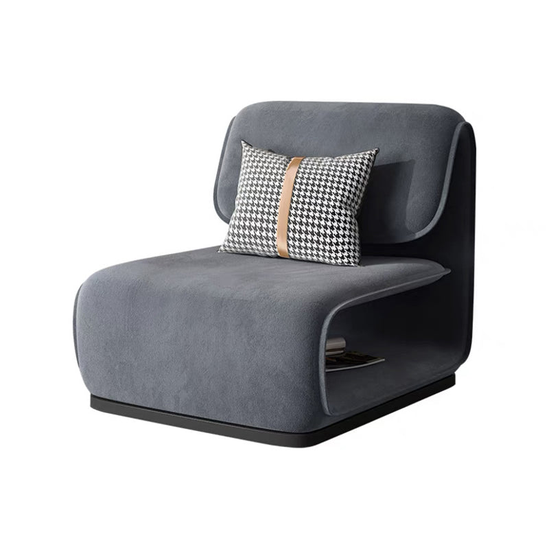 Scandinavian Flannel Wood Accent Chair