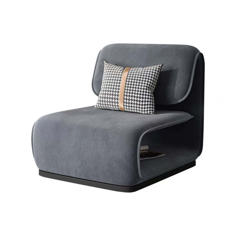 Scandinavian Flannel Wood Accent Chair