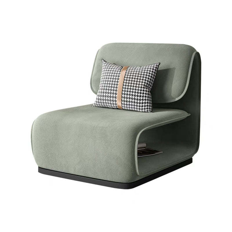 Scandinavian Flannel Wood Accent Chair