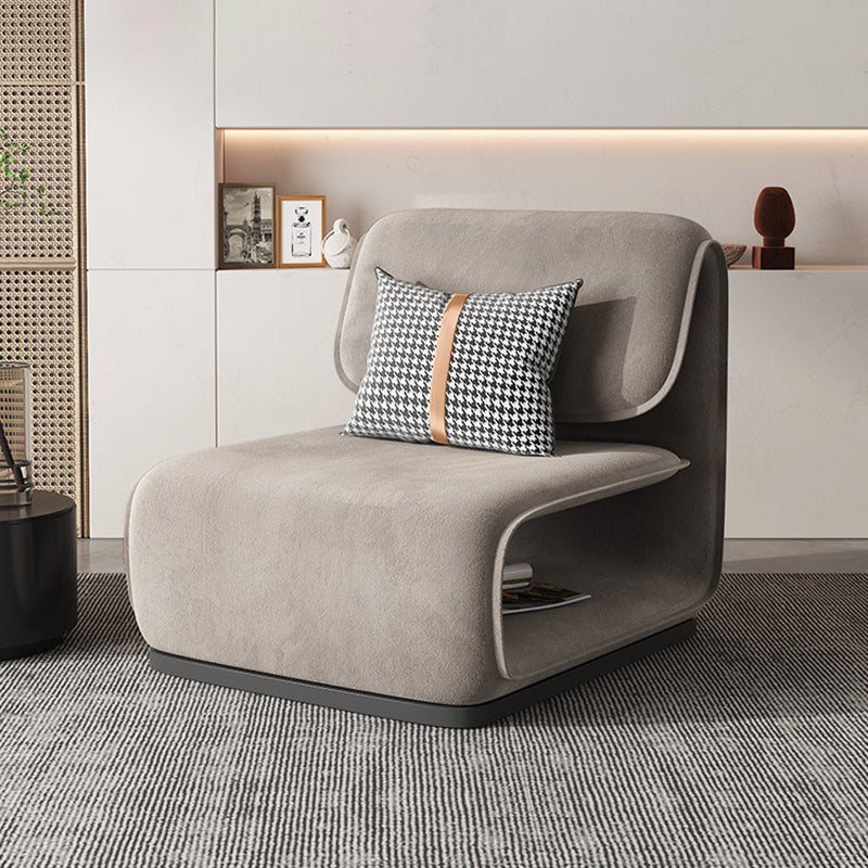 Scandinavian Flannel Wood Accent Chair