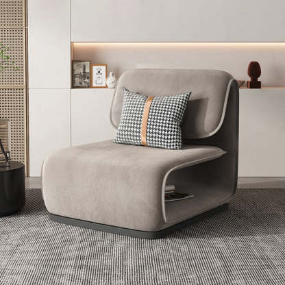 Scandinavian Flannel Wood Accent Chair