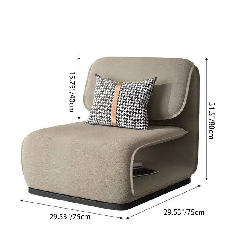 Scandinavian Flannel Wood Accent Chair — Yellow