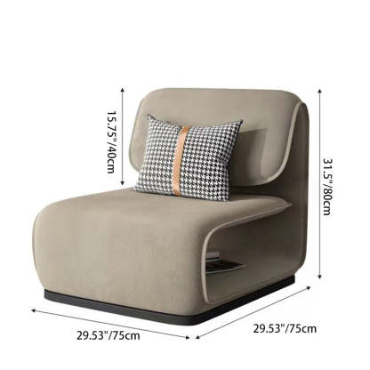 Scandinavian Flannel Wood Accent Chair — Yellow