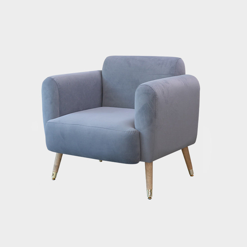 Scandinavian Linen Flannel Solid Wood Leg Accent Chair