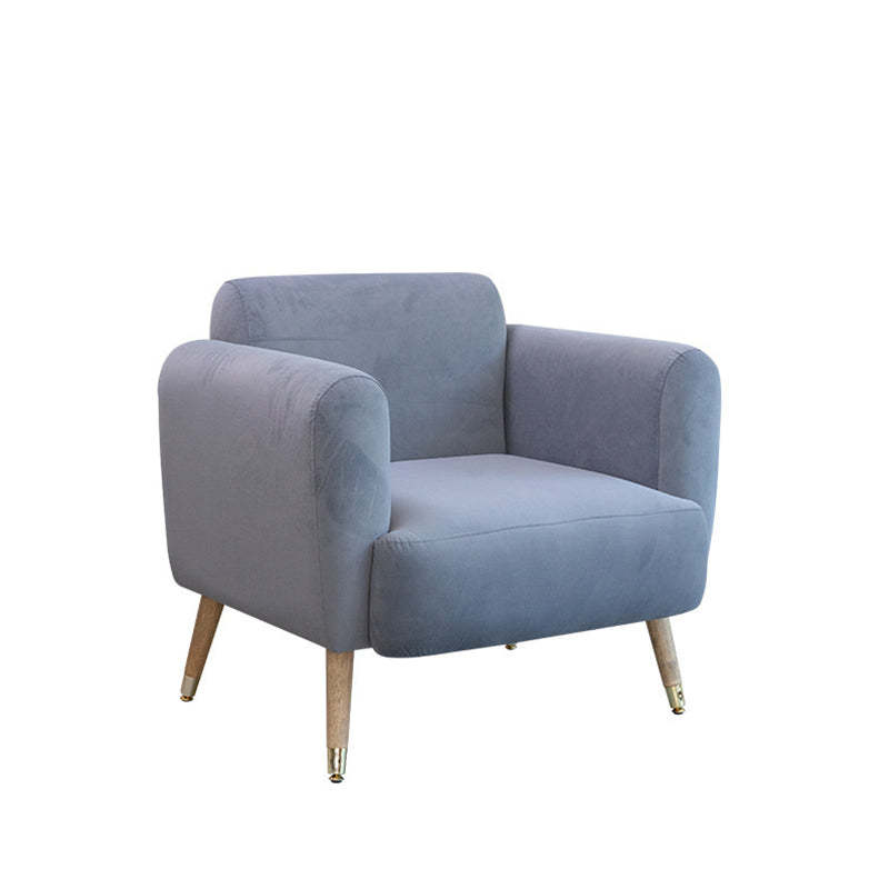 Scandinavian Linen Flannel Solid Wood Leg Accent Chair