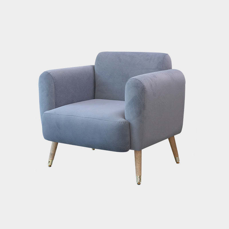 Scandinavian Linen Flannel Solid Wood Leg Accent Chair