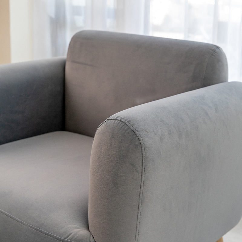 Scandinavian Linen Flannel Solid Wood Leg Accent Chair