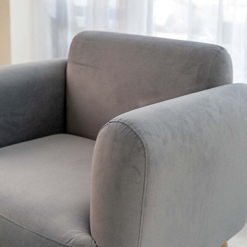 Scandinavian Linen Flannel Solid Wood Leg Accent Chair