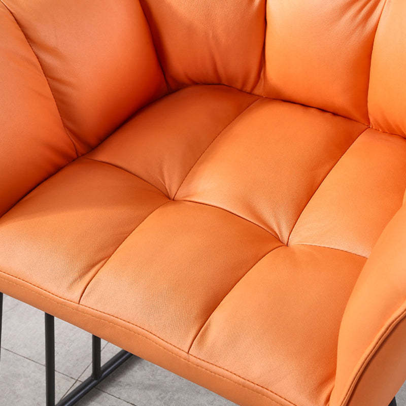 Tufted Leather Metal Frame Vanity Stool