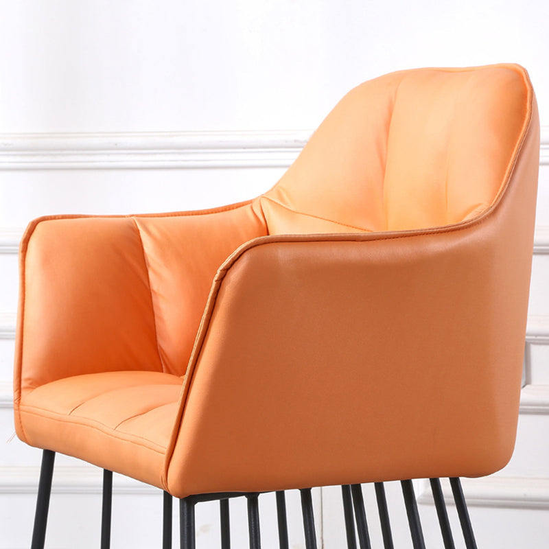 Tufted Leather Metal Frame Vanity Stool