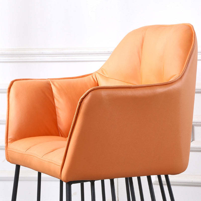 Tufted Leather Metal Frame Vanity Stool