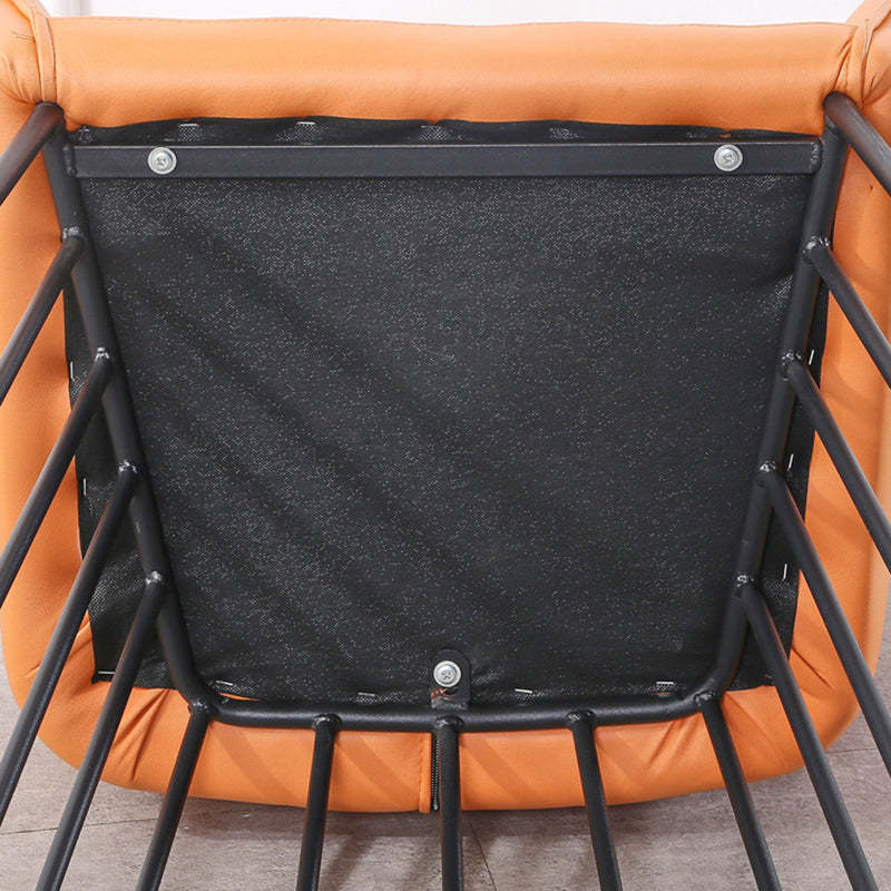 Tufted Leather Metal Frame Vanity Stool