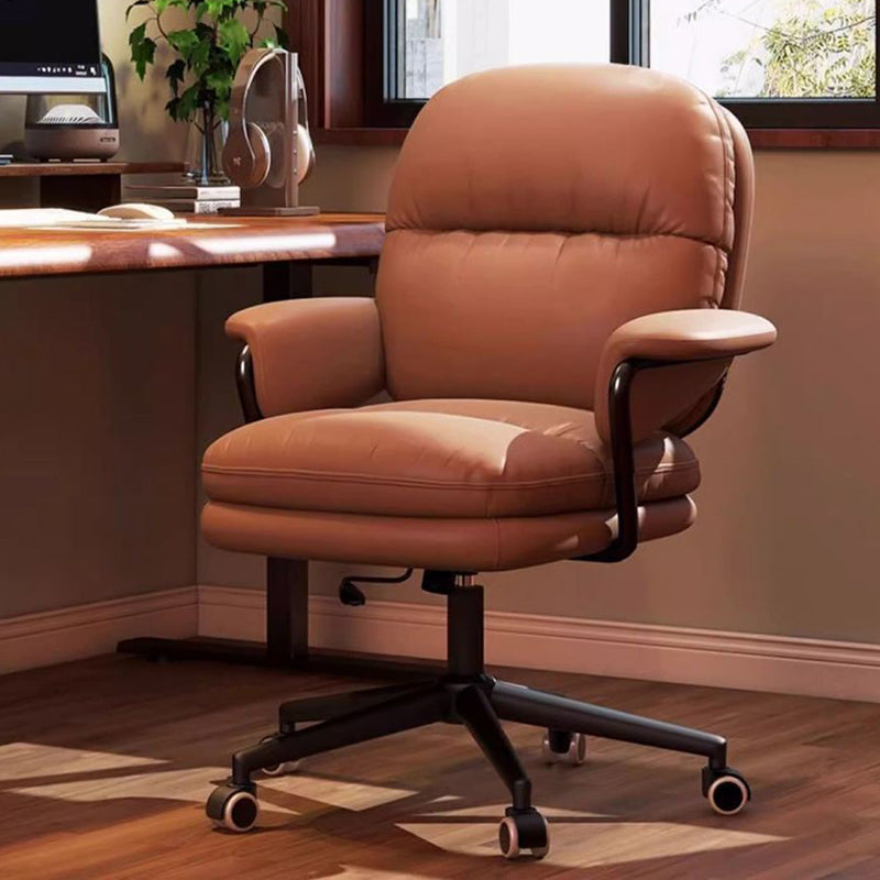 Contemporary Leather Adjustable Swivel Desk Chair