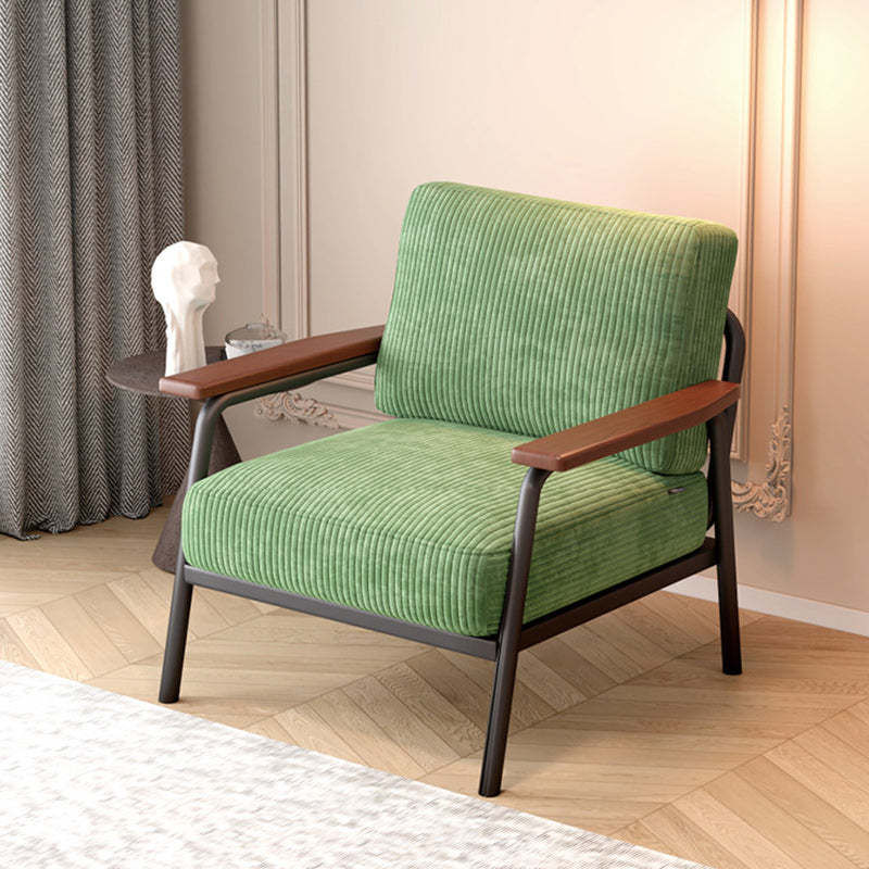 Contemporary Linen-Cotton Accent Chair — Natural Linen-Cotton In Oatmeal