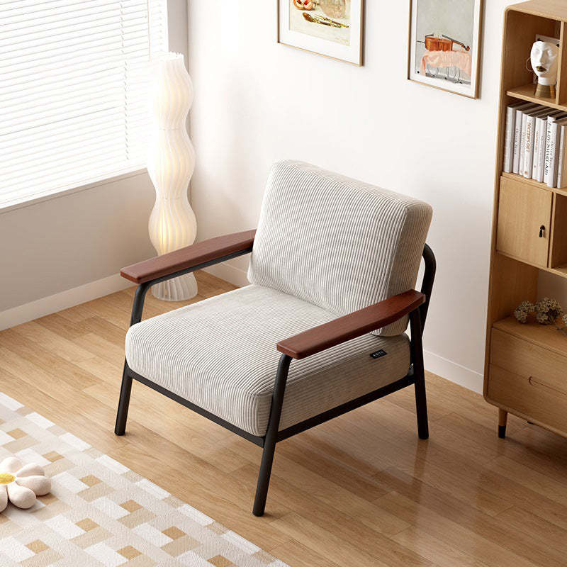 Luxury linen-cotton accent chairs for bedroom — Corduroy / Beige