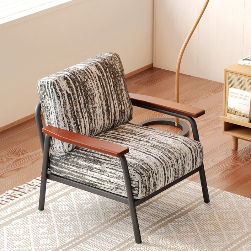 Contemporary Linen-Cotton Accent Chair — Green Corduroy