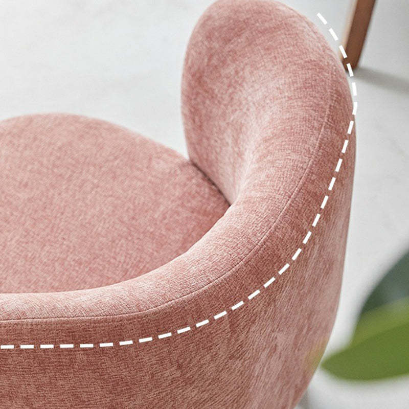 Contemporary Round Velvet Solid Wood Wingback Accent Chair