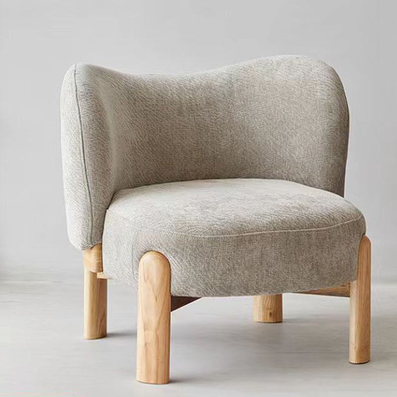 Contemporary Round Velvet Solid Wood Wingback Accent Chair