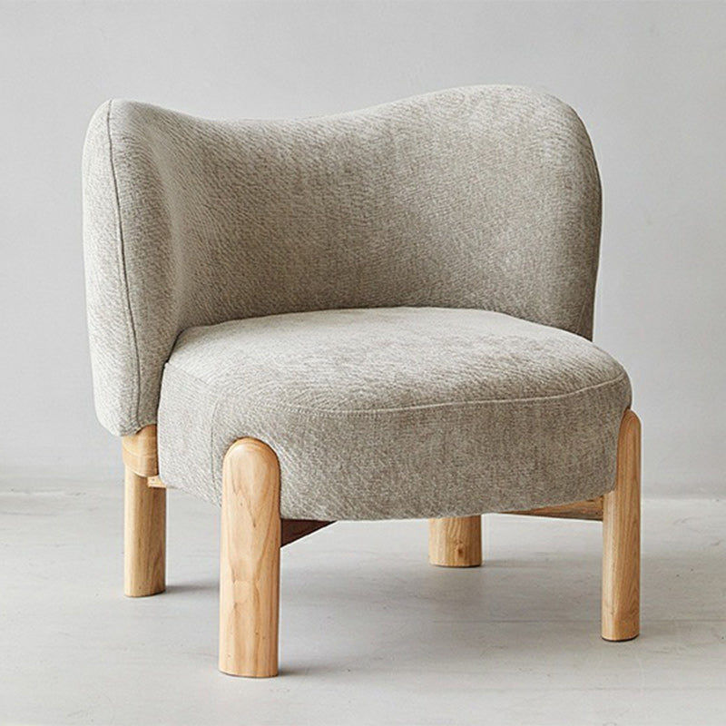 Contemporary Round Velvet Solid Wood Wingback Accent Chair