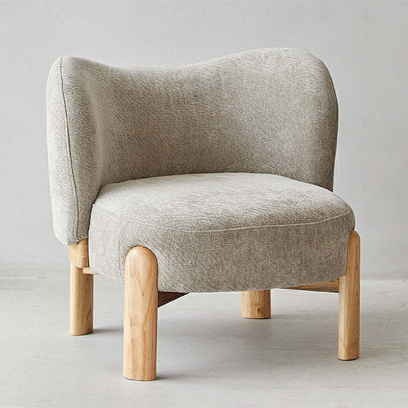 Contemporary Round Velvet Solid Wood Wingback Accent Chair