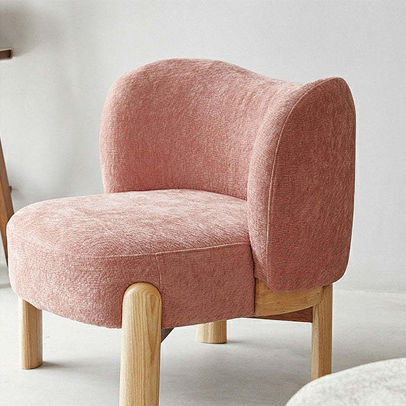Contemporary Round Velvet Solid Wood Wingback Accent Chair
