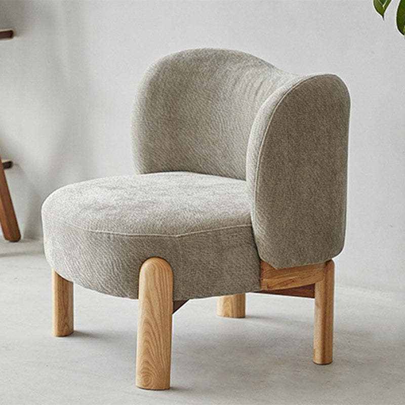 Contemporary Round Velvet Solid Wood Wingback Accent Chair