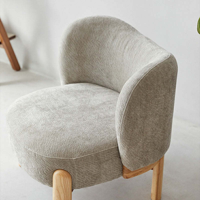 Contemporary Round Velvet Solid Wood Wingback Accent Chair