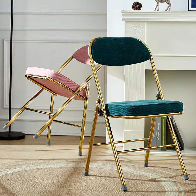 Nordic Velvet Foldable Vanity Stool — Green