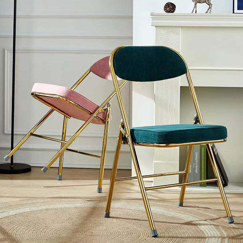 Nordic Velvet Foldable Vanity Stool — Green